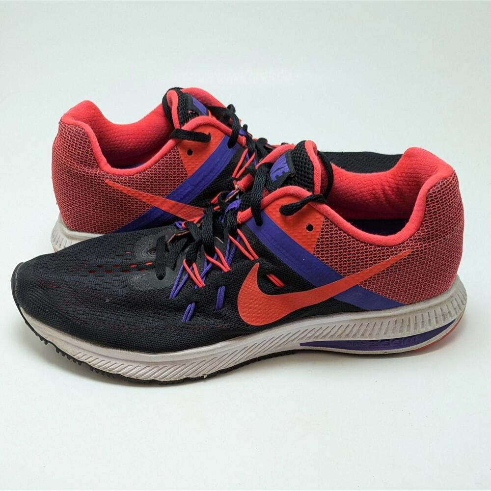 Womens Nike Zoom Winflo 2 Black Red Athletic Running Shoes 807279-006 Size 9.5